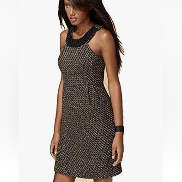 INC International Concepts Tweed Wool Blend Beaded Neck Sleeveless Dress - Picture 12 of 12